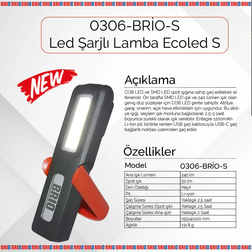 Led Şarjlı Lamba Ecoled S