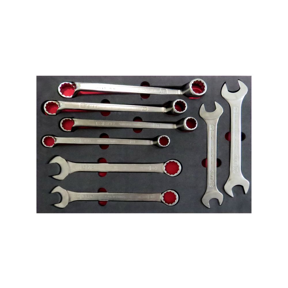 Anahtar İki Ağız-Kombine-Yıldız Set 8 Parça Ağır İş İçin Sünger Yataklı