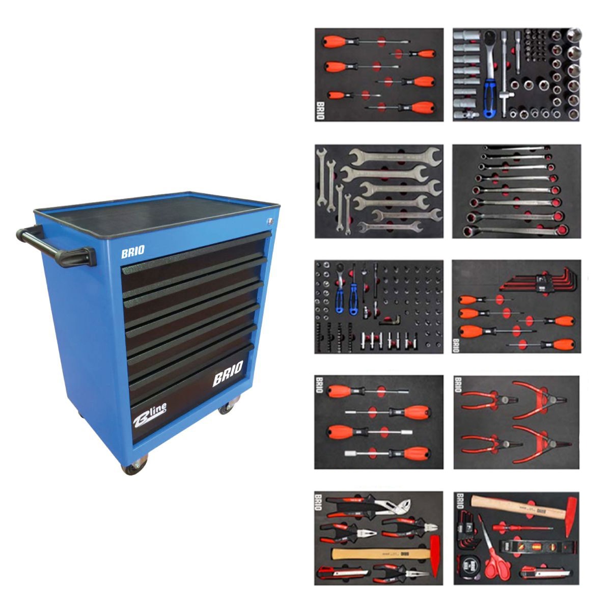 Tool%20Trolley%206%20Drawers%20Blue%20New%20233%20Pcs