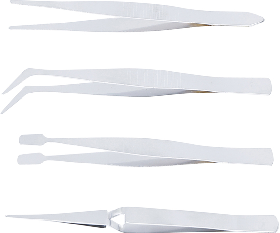 4 Piece Tweezer Set 105X120 Mm