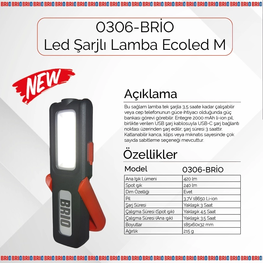 Led Şarjlı  Lamba Ecoled M