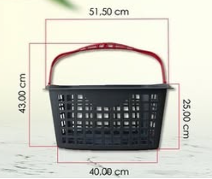 Alışveriş Plastik Market Sepeti 28 Lt Siyah