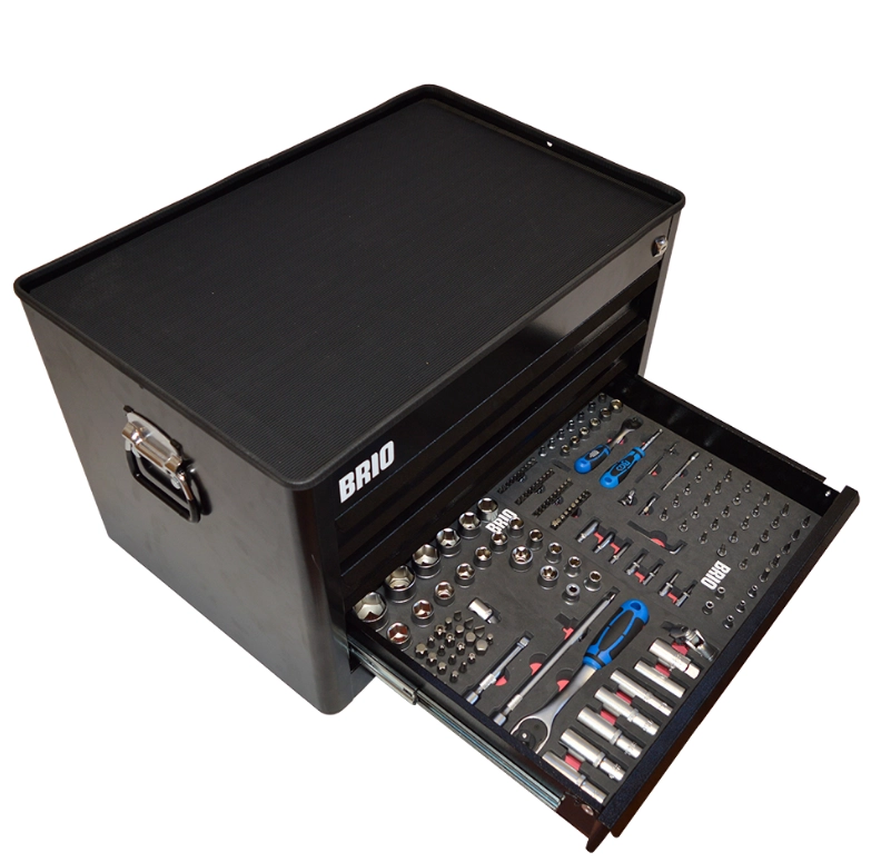 Mobıle Tool Cabınet, 3 Drawers, Black, 209 Pıeces Full.