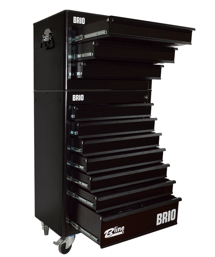 Hareketli Takım Dolabı 10 Çekmece Siyah Boş Brıo