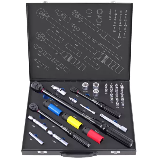 Torque Wrench Set 32 Pcs (1/4’’ 5×25 – 3/8’’ 10×60 – 1/2’’ 20×200)