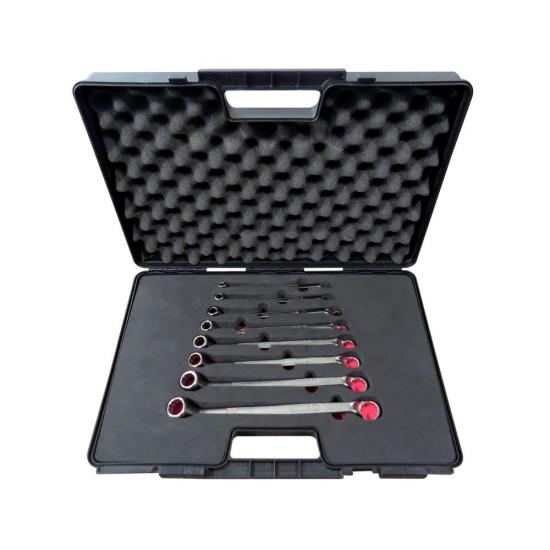 Brio 8 Piece Double-Ended Ring Wrench Set 6x7 - 20x22 In Plastic Case