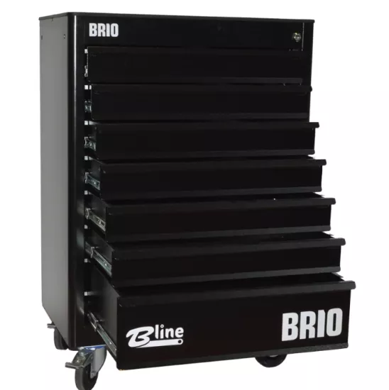 Hareketli Takım Dolabı 7 Çekmece Siyah Boş